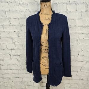 Cabi cardigan top Sz XS navy specks long sleeve sweater A39